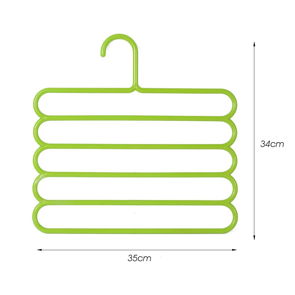 5 слоев не Нескользящая мультифункциональная подкладка под одежду Вешалки штаны хранения Вешалки ткань стойки Многослойные хранения шарф галстук вешалка 1 шт