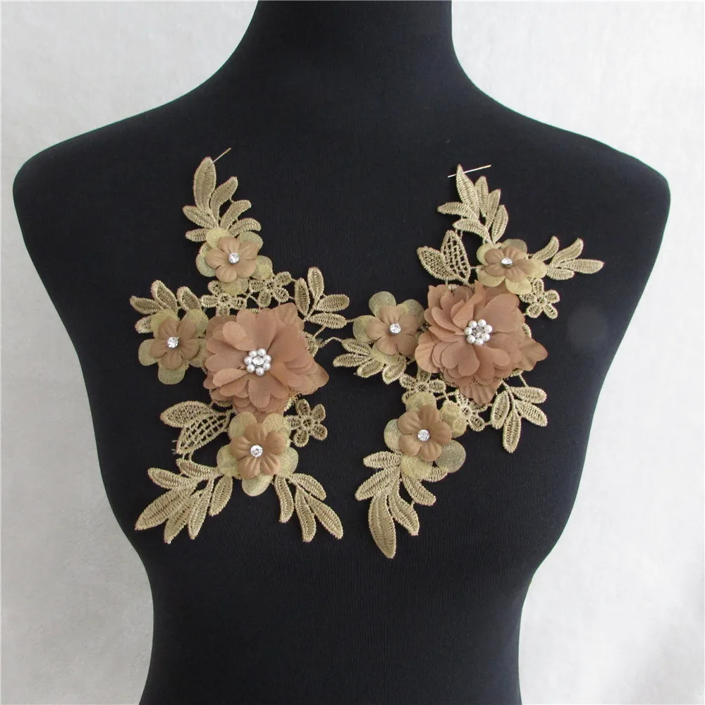 

new arrive Beautiful Embroidery Flowers Lace Neckline Collar Venise Applique Trim collar Fabric Sewing Supplies Crafts Accessory