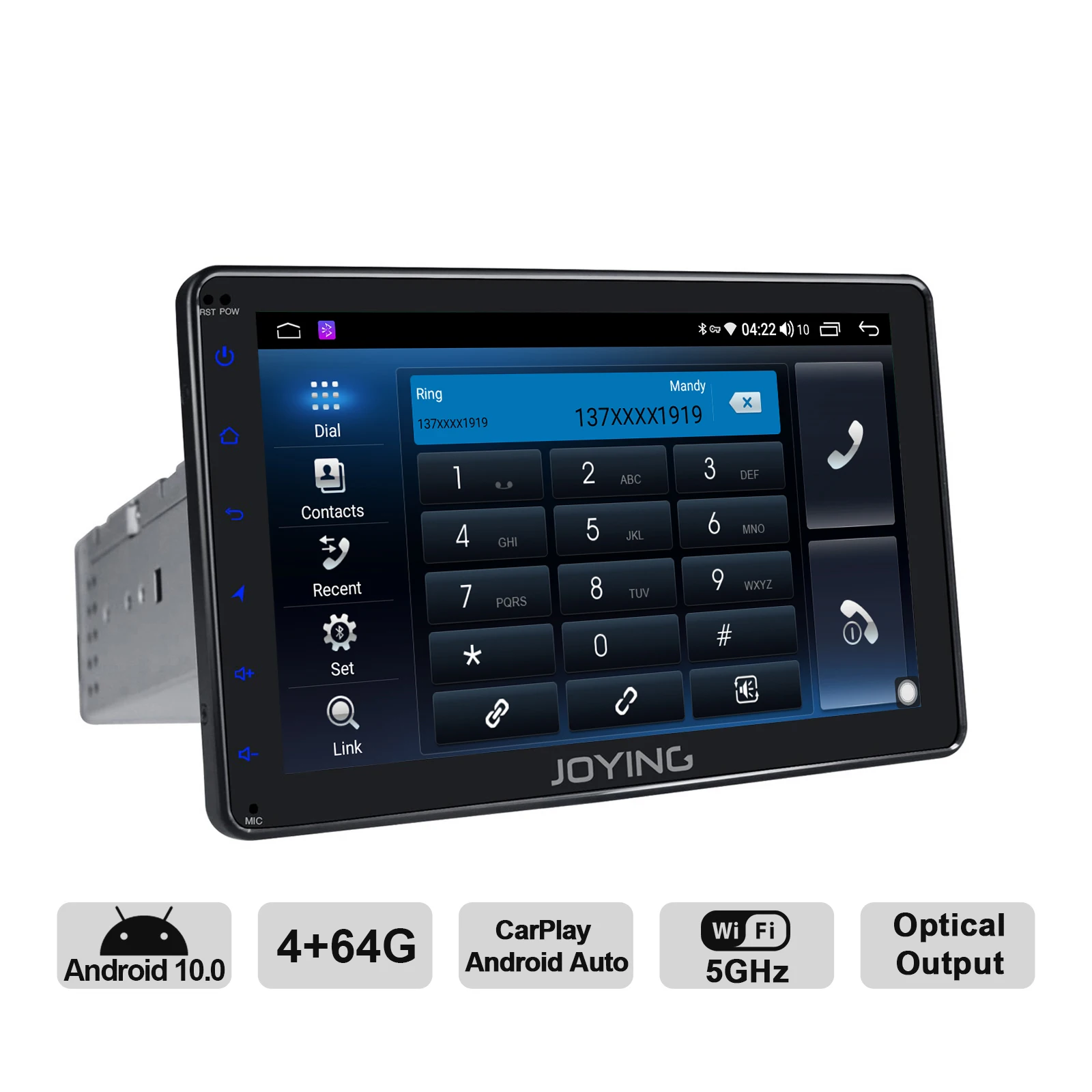 JOYING Android 10.0 Single din Car Radio Player 7/8/9 inch stereo head unit Octa Core 4GB RAM&64GB RAM Support 4G DSP Carplay HD