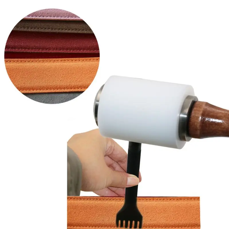 Кожаный резной молоток DIY ремесло пробойник для кожи резка нейлоновый молоток инструмент с деревянной ручкой кожевенное ремесло Резьба