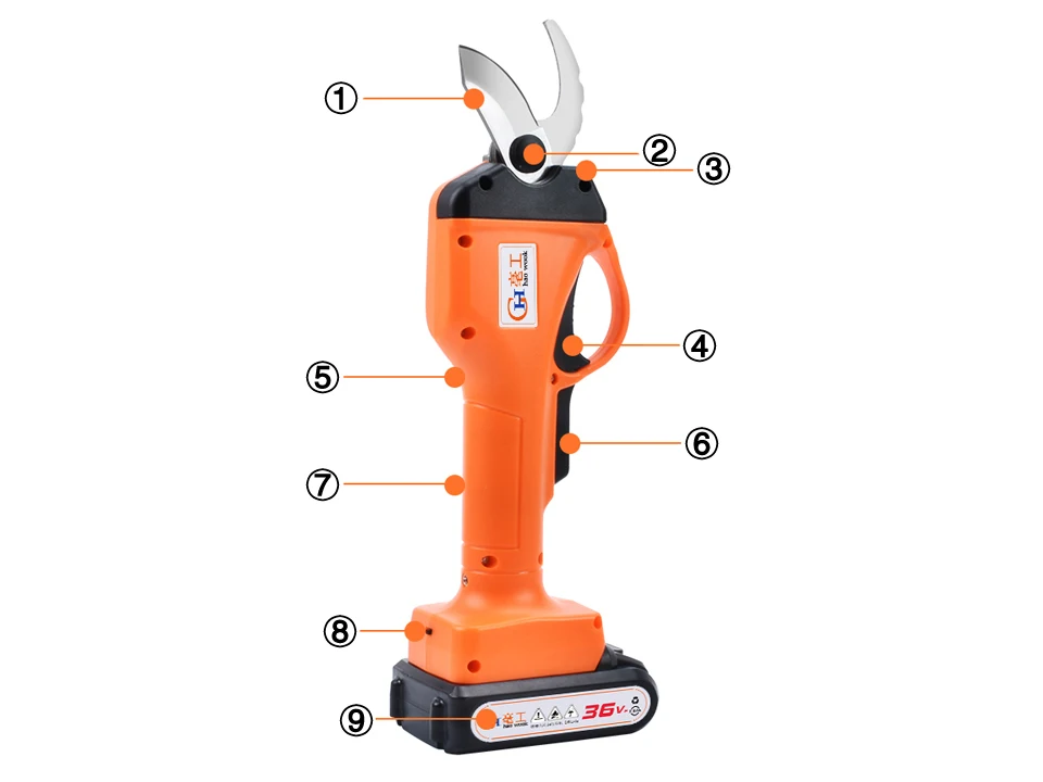 36V 600W 2000mAh Cordless Electric Rechargeable Pruning Shears Secateur Branch Cutter Electric Fruit Pruning Tool Garden Pruner