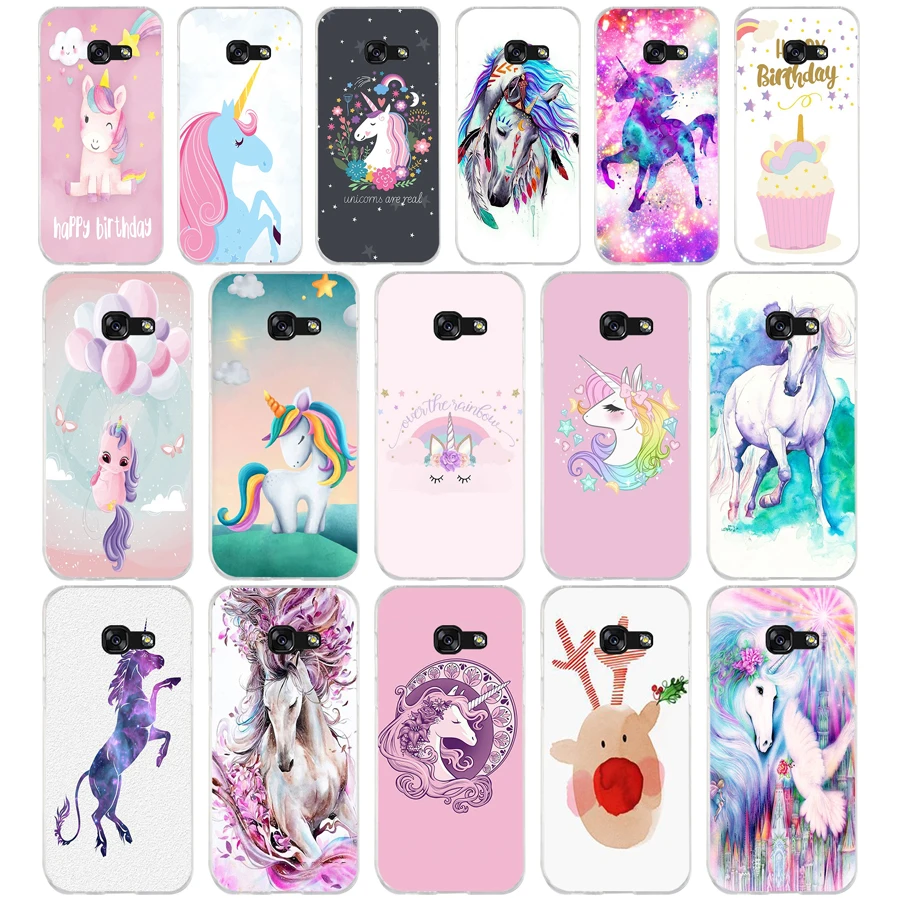 281 watercolor Horse Spirit Soft Silicone Tpu Cover phone Case for Samsung a3 2016 a5 2017 a6 plus a7 a8 a9 star lite s 6 7 8 9 | Мобильные