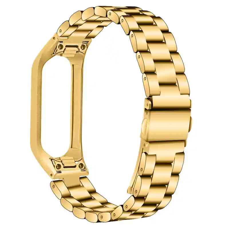 Oulucci сменный металлический ремешок на руку из стали для samsung gear Fit 2 роскошный браслет для часов для samsung Fit e SM - Цвет: Gold
