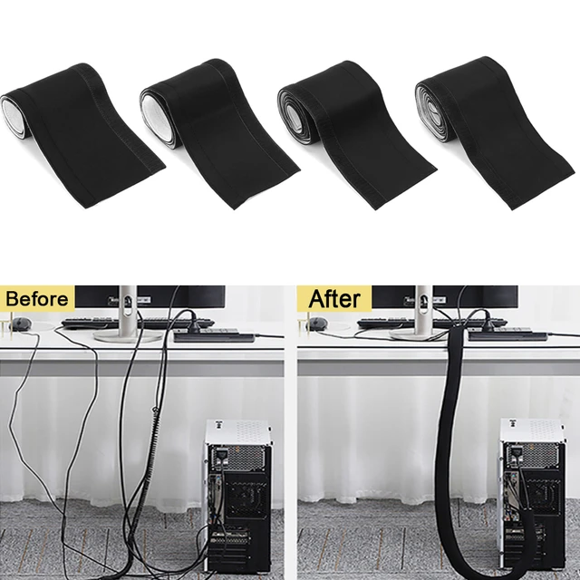 Formålet strubehoved Interesse DIY Magic Tape Cable Management Sleeve Wrap Cords Organizer Wire Hider  Protector Flexible Cable Cover Office Computer Accessory - AliExpress