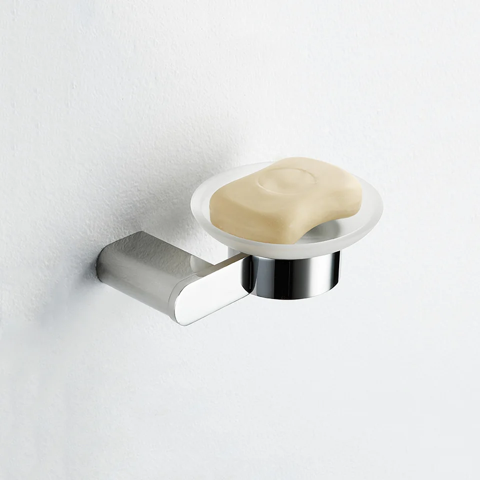 Soap Dish Зеркальный хромированный полированный набор аксессуаров для ванной комнаты, вешалка для полотенец, держатель для бумаги, крючок для халата, мыльница, туалетная щетка - Цвет: Soap Dish