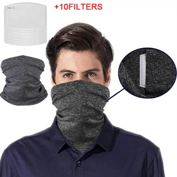 

Protective Face Mask Neck Bandanas with Filter Scarfs Sport Motorcycle Headband Breathable Anti-UV Face Shield Mask Dustproof