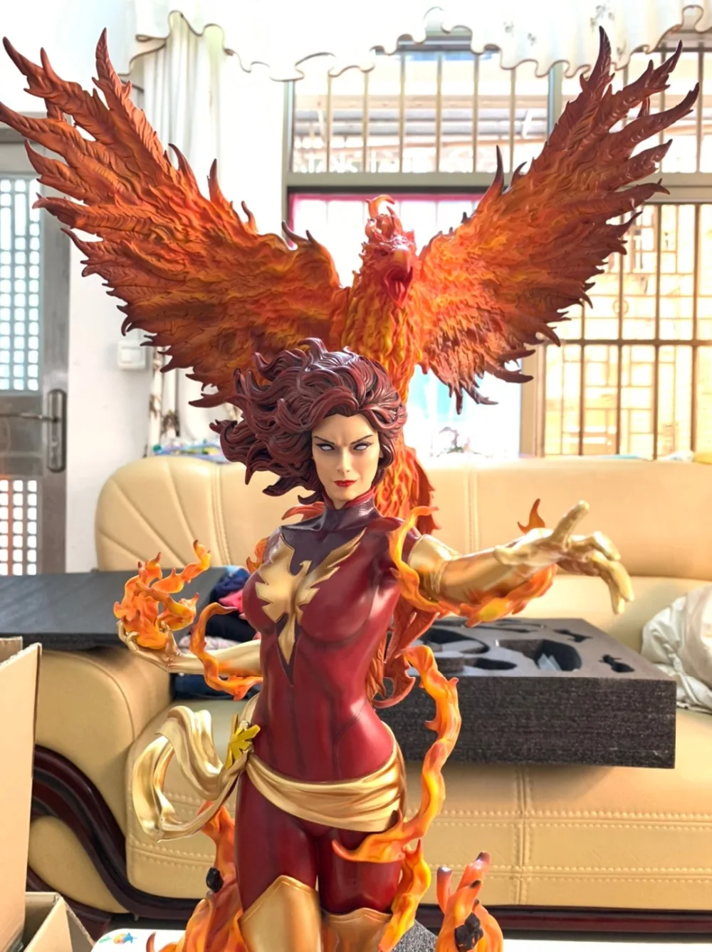 Высокое качество 1/4 масштаб X-men бюст супергерой полная длина портрет темный огонь феникс смолы статуя Коллекция фигура