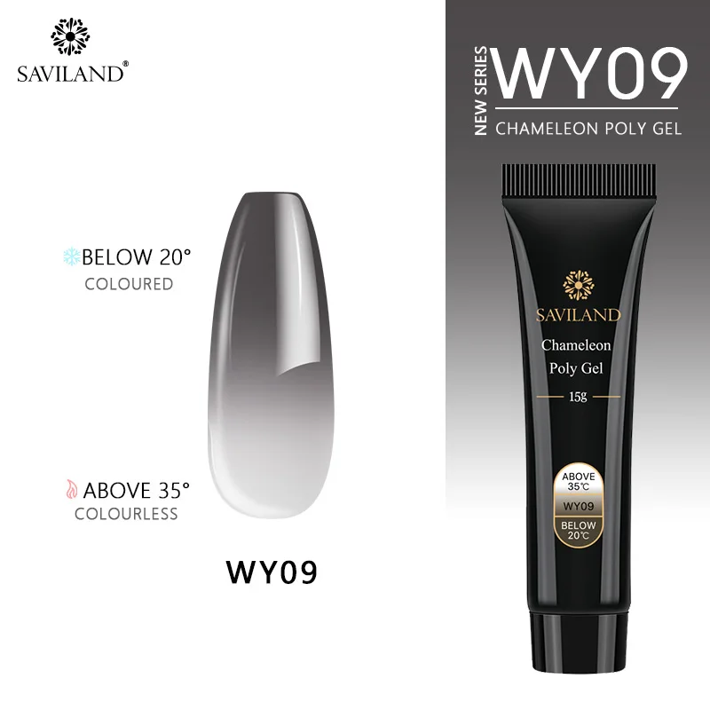 15g WY09 SAVILAND акриловый полигель для изменения температуры быстрое строительство камуфляж УФ светодиодный полигель наращивание ногтей для маникюра - Цвет: 15g WY09