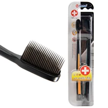 2 шт./упак. с черными бамбуковыми Зубная щётка Эко-дружественных щетка Зубная щетка вмятины мягкий древесный уголь Нано-зубная щетка электрическая зубная щетка для взрослых