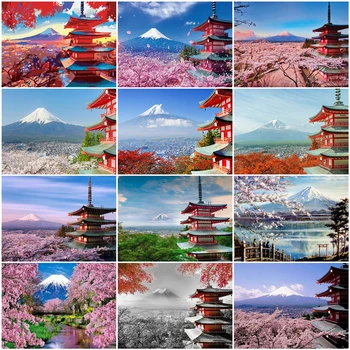 

AZQSD Coloring By Numbers Landscape Decor For Home Acrylic Paint DIY Paint By Numbers Mountain Unframe Handmade Gift