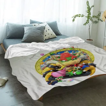 

Kid Super Mario Cartoon Blanket Cartoon Flannel Fleece Blanket Anime Children Boy Girl Warm Bed Throw Blanket on Sofa Bed Custom