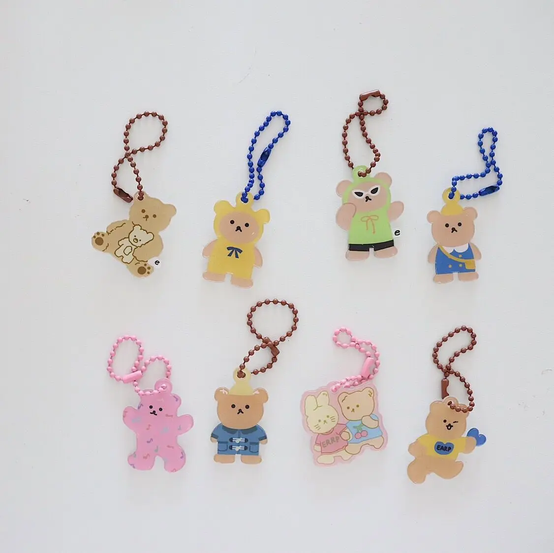 

Ins Cute Cartoon Cool Bear Decorative Key Chain Girl Backpack Toy Stationery Accessories Airpods Case Creative Kawaii Pendant