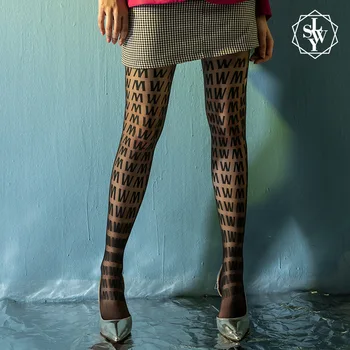 

2020 spring new style * Silk Tights * personality, letter, ultra-thin, not hook silk * Black Silk Tights