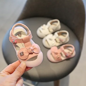 

Summer Baby Girls Sandals Infant Toddler Sandals Soft Bottom Non-slip Kids Anti-collision Bow-knot Sandals Children Shoes