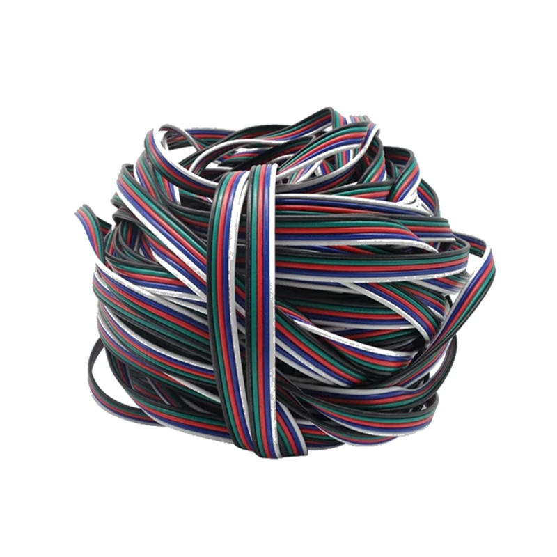 5M/10M/20M/50M RGBW 5pin connector 5 channel extend cable for 5050 RGBWW led strip Extension wire cord | Обустройство дома