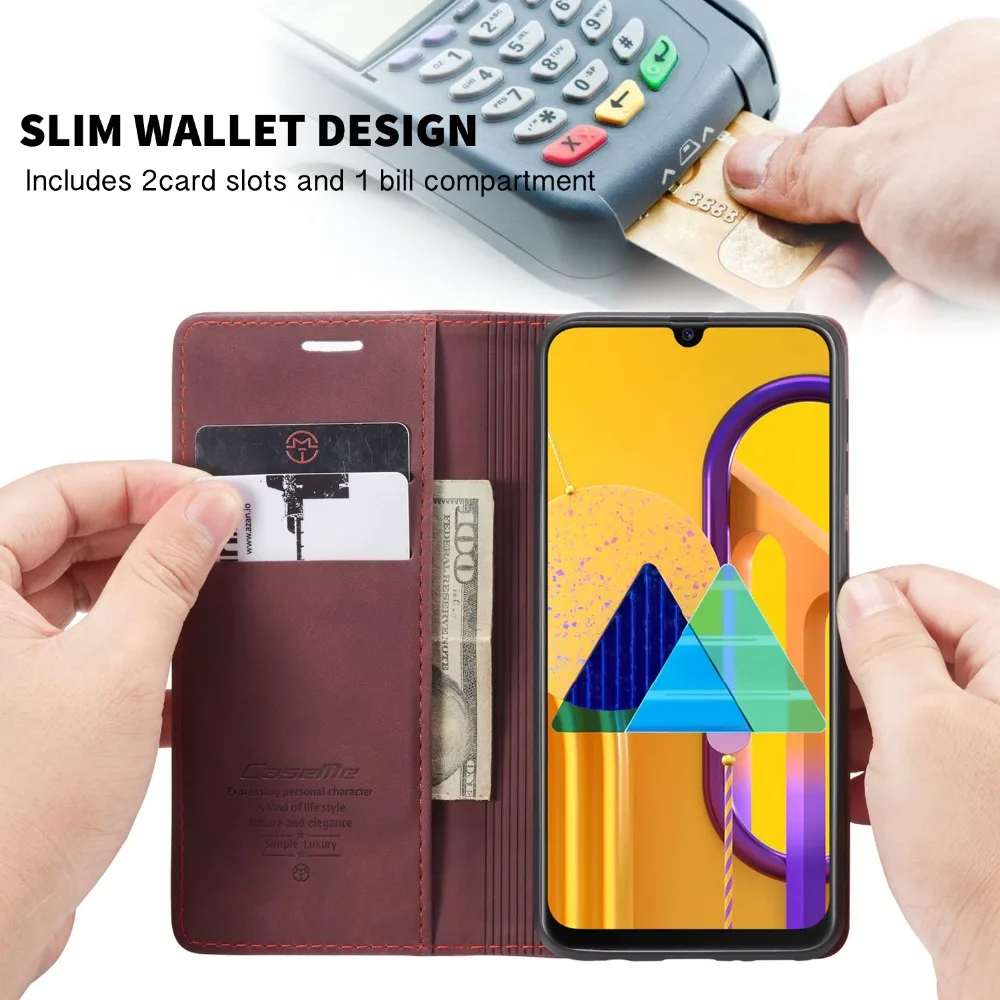 CaseMe Luxury Magnetic Retro Card Slot Stand Flip Cover For Samsung Galaxy M30S M21 Leather Wallet Case For Samsung M31 (1)