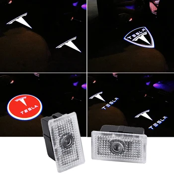 

2pcs LED Car Door Welcome Laser Light For Tesla Model 3 Model S Model X Logo Shadow Projector Lamps Car Decor Accessories Gadget