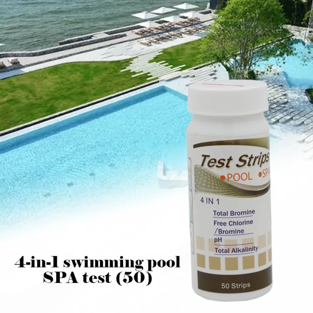 Four In One Swimming Pool Spa Test Belt Free Chlorine Ph Bromine Total Alkalinity Water Test Tool Test Strip