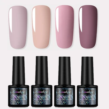 

Senalay 4Pcs/Set Manicure Set For Nails Polish Gel 8ml Acrylic Nail Kit Semi Permanent Soak Off UV LED Lamp For Nail Art Tools
