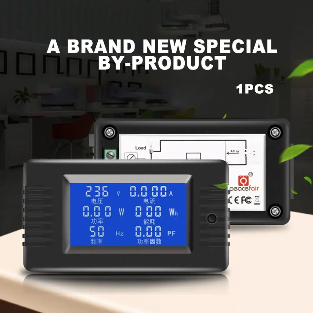 

Ac Digital Display Power Monitor Voltmeter Ammeter Power Meter Frequency Meter Factor Table Large-screen LCD