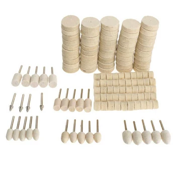 

White Polishing Pads Kit 129Pcs Wool+Iron Buffing Waxing Cleaning Wheel