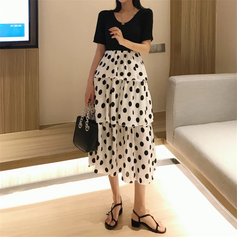 WDYLHHK Vestido con Ribete de Volantes con Estampado Floral Burdeos Mujeres Primavera Manga Larga Cuello en V Cintura Alta Casual Boho Vestidos Acampanados