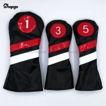 [2 цвета] SHOPGO гольф-клуб головные уборы гольф Драйвер файрвэй лес Чехлы 1 3 5 PU кожа полный комплект 3 шт./партия