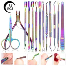 נייל לציפורן ניפר קאטר קשת טיטניום גוזז מספריים עור מת UV ג 'ל מסיר זמירה מניקור נירוסטה נייל כלי(China)