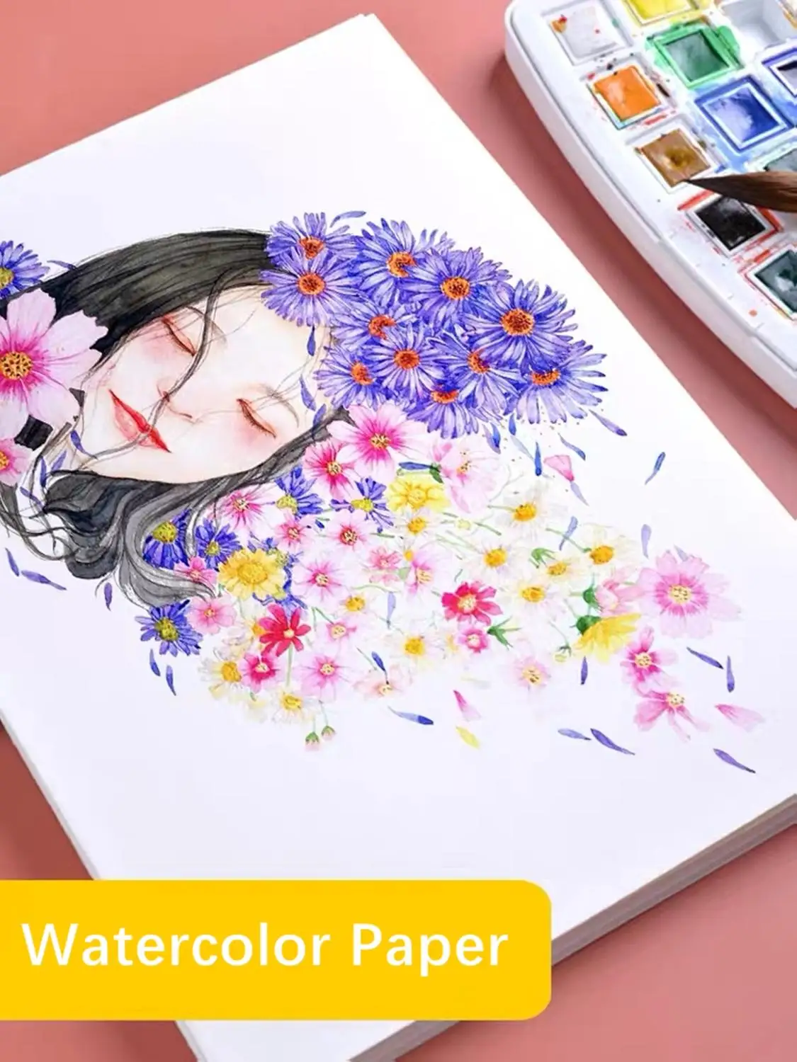 

8K 4K 160g/mÂ² Professional Watercolor Paper for Drawing Transfer Portable Travel Sketchbook for Student