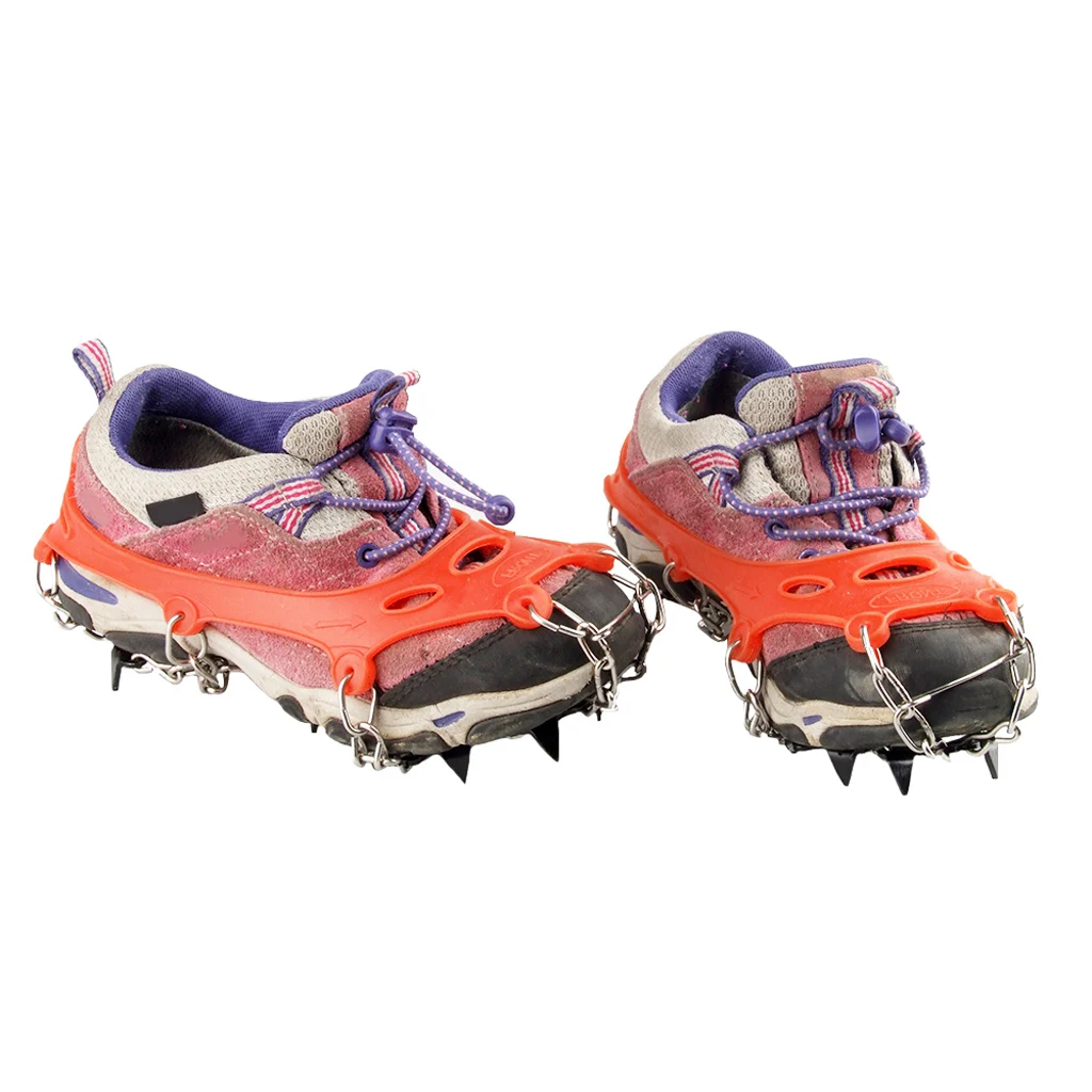 11-Teeth Climbing Boots Shoes Cover Spikes Cleats Crampons Ice Snow Grippers