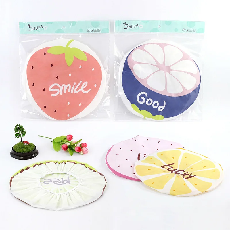 

2286 lovely fruit cartoon shower bath cap wholesale waterproof bath cap shampoo cap prevent lampblack cap