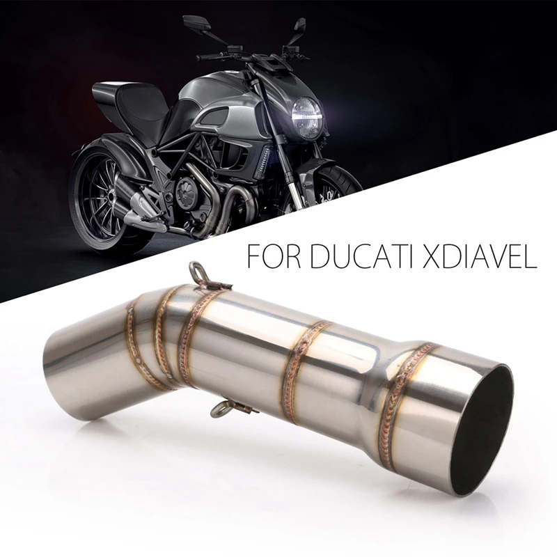 51 мм без шнуровки выхлопная труба для DUCATI DIAVEL Модифицированная средняя труба Соединительная труба части мотоцикла