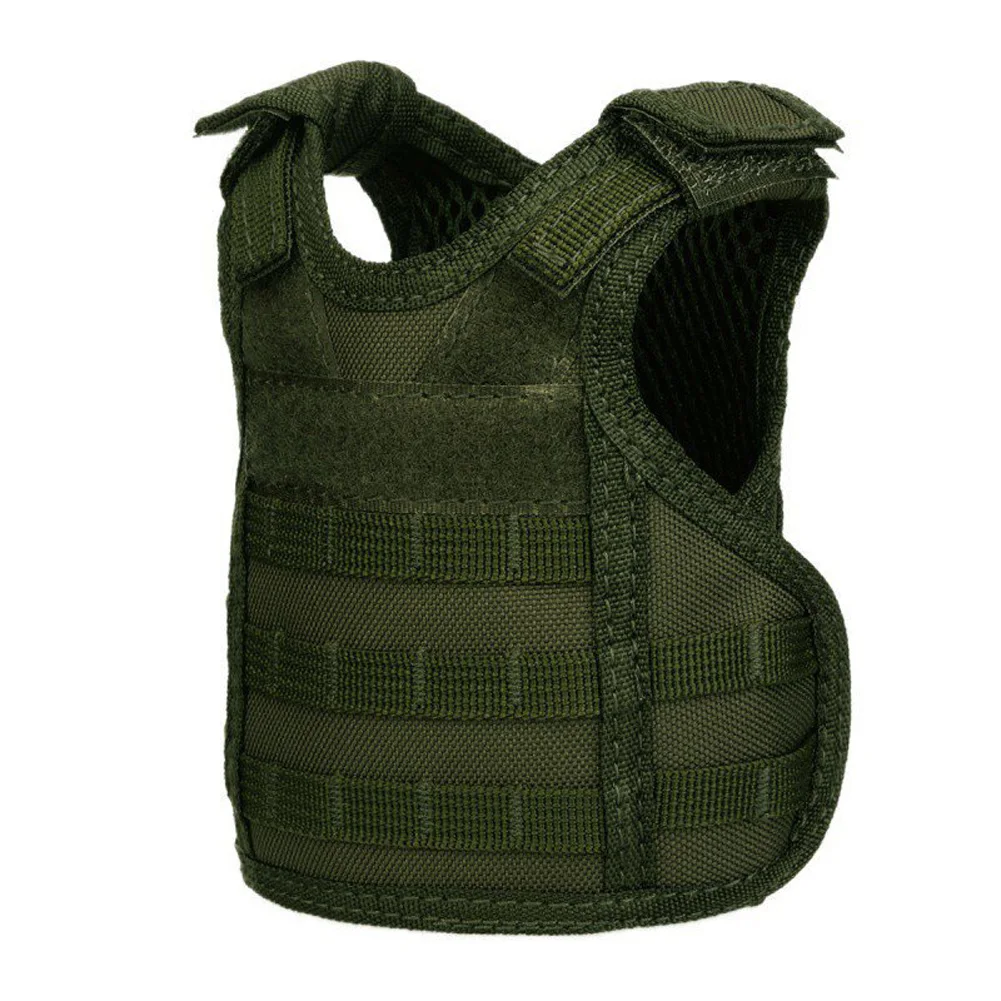 Beer Bottle Mini Vest Insulator Can Cover Adjustable Drinking Beverage Holder SAL99 - Цвет: Армейский зеленый