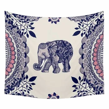 

1Ps 150x130cm Bohemia Mandala Blankets Tapestry Elephant Wall Hanging Blanket Dorm Home Decor Mandalas Beach Mat