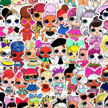 

50pcs Doll stickers personality sticker children's toys PVC graffiti Surprise sticker suitcase car boot guitar waterproof