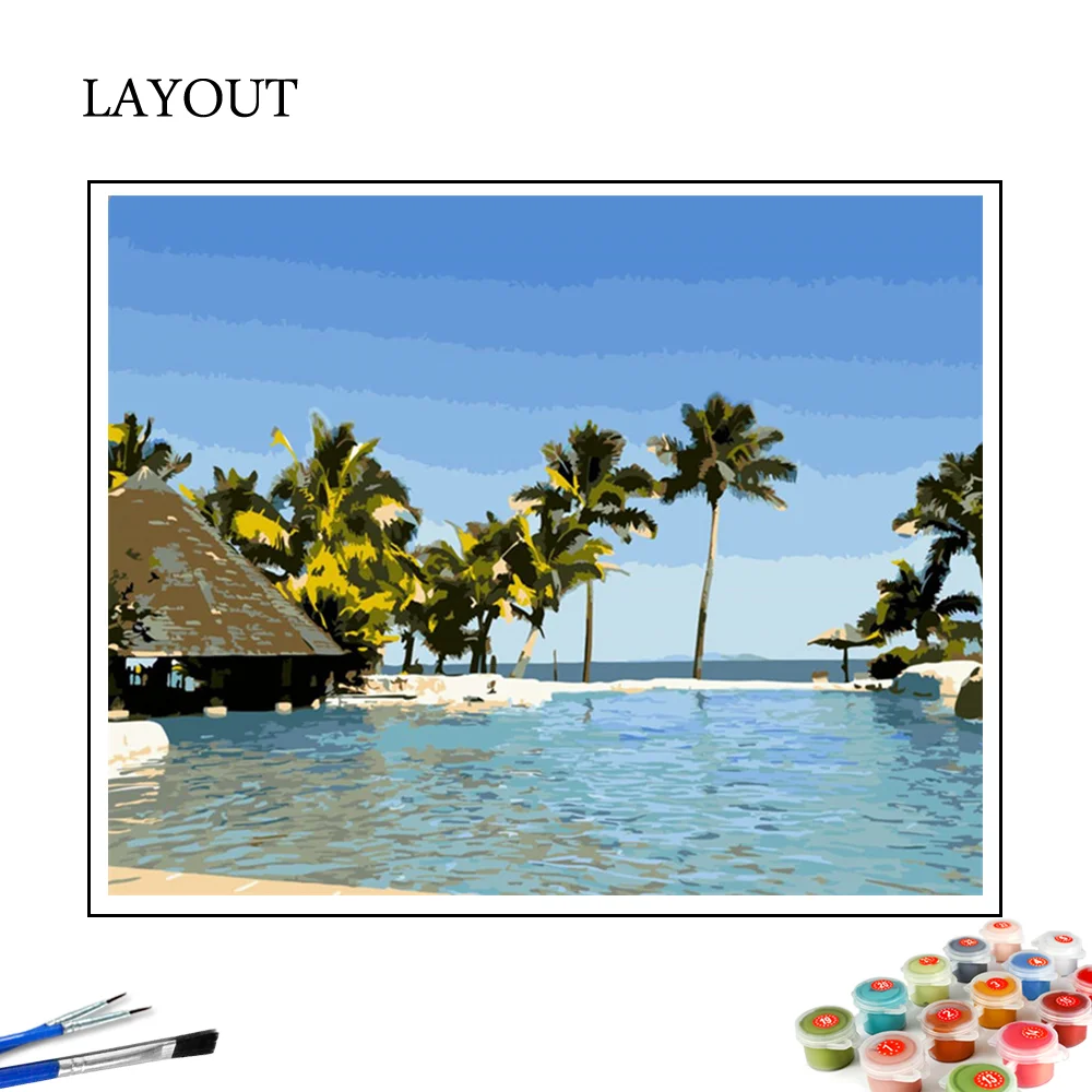 huacan coloring by number sea scenery drawing on canvas handpainted painting art gift diy picture by number tree kits home decor paint by number aliexpress aliexpress