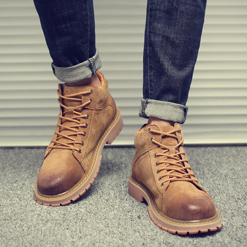 

2019 New Style Martin Boots Men's England Genuine Leather Snowfield Work Shoes Fashion Man Boots Combat Boots Hight-top Autumn &