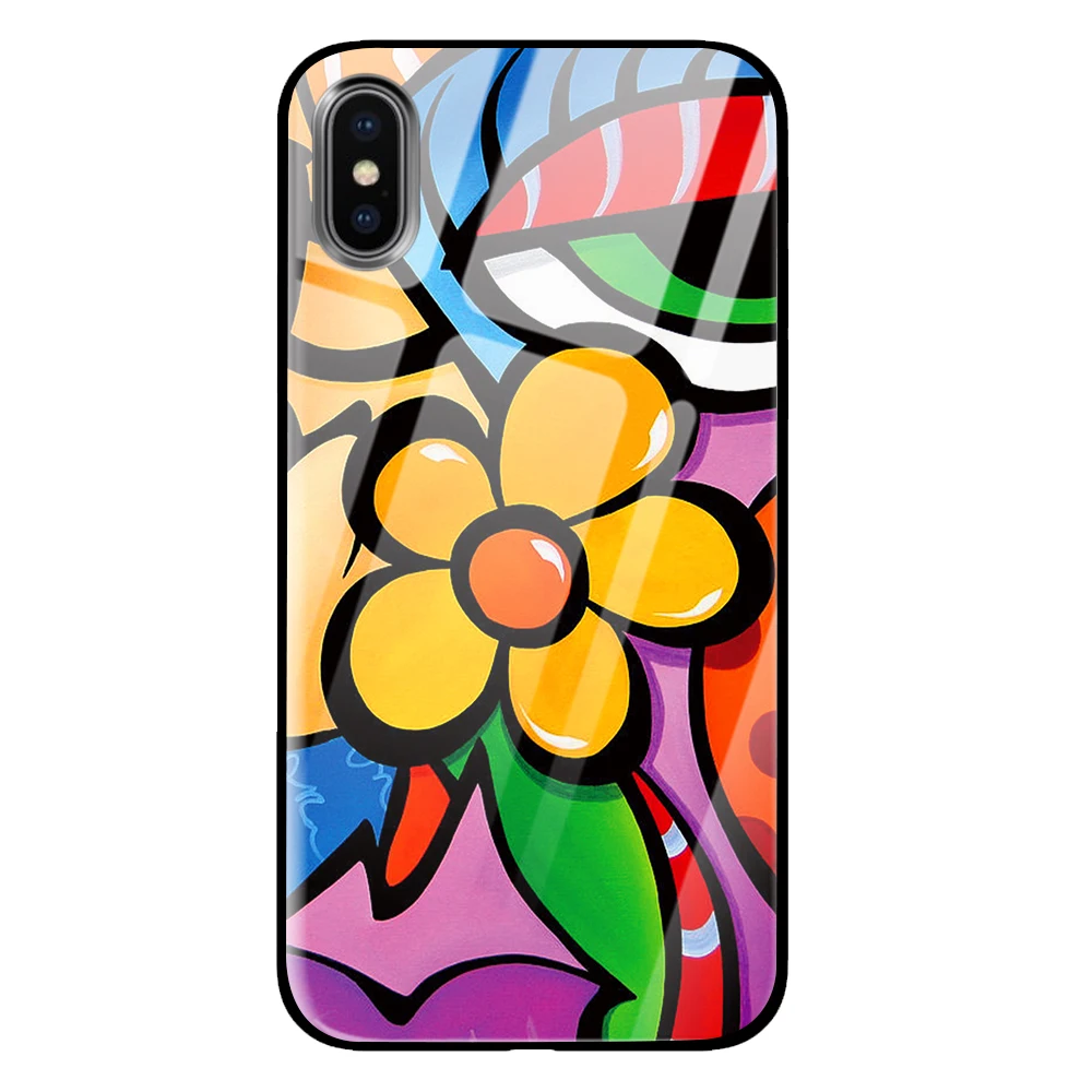 Картина Пикассо роскошный чехол из закаленного стекла для iPhone 5 5S 6 6s 7 8 Plus X XS XR 11 Pro Max - Цвет: 2