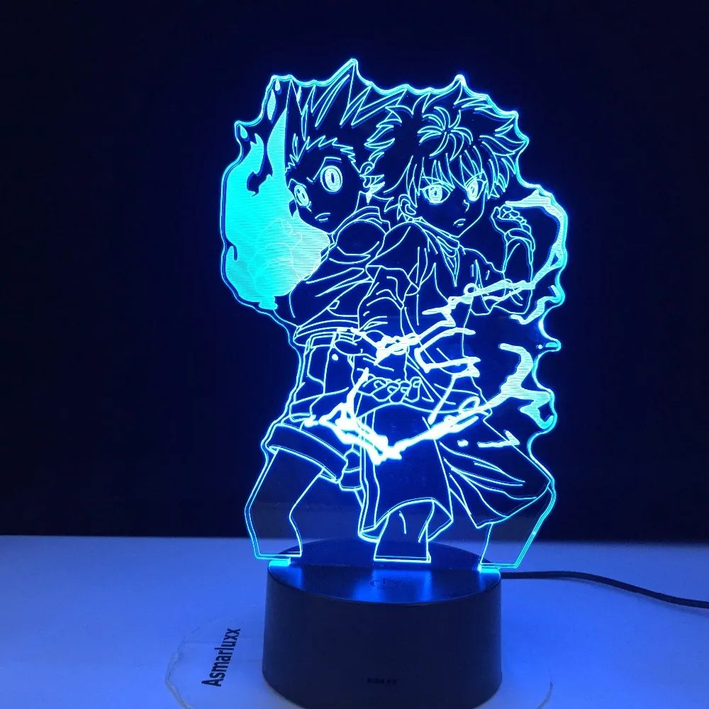Светодиодный 3d светильник Охотник за аниме x HUNTER Gon и Killua ночник для детей