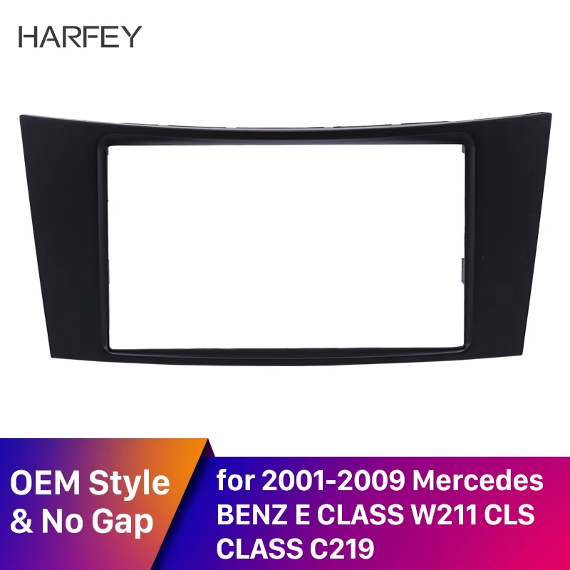 

Harfey 2 Din Refitting Car Radio Panel Fascia Stereo Frame for Mercedes BENZ E CLASS W211 CD Trim DVD Player Cover Kit Mount Kit