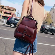 Женский кожаный рюкзак, школьный рюкзак для девочек, модный брендовый Водонепроницаемый мини женский рюкзак на молнии, школьный рюкзак