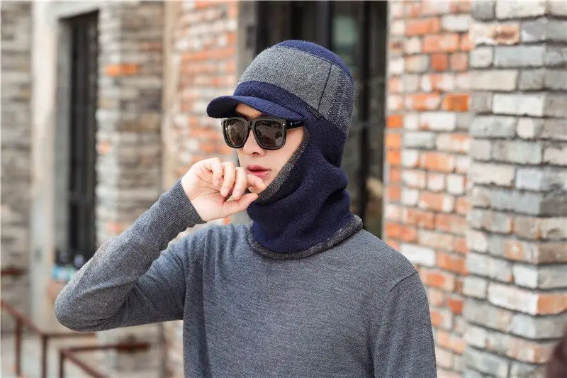 Зимние шапки для мужчин Skullies Beanie шапка зимняя шапка для мужчин и женщин шерстяной шарф шапка s Набор Балаклава маска Gorras Bonnet вязаная шапка