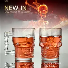 500 мл Творческий Череп бокал для вина с ручкой виски Скелет бутылка для воды шампанское коктейль пиво Кофе Вино чашка водка бар клуб