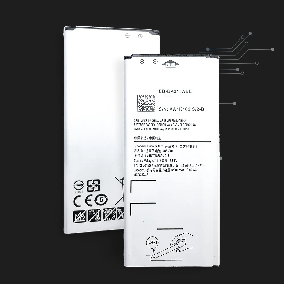 

YKaiserin Battery EB-BA310ABE For Samsung GALAXY A3 2016 Edition A310 A5310A A310F SM-A310F 2300mAh EB BA310ABE Battery