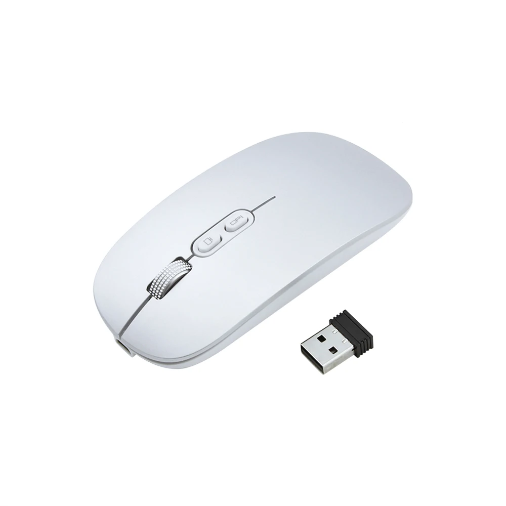 CHUYI Wireless Slim Rechargeable Mouse Portable Silent Optical 2.4G Ultra-thin Mause 1600 DPI Computer Office Mice For Laptop