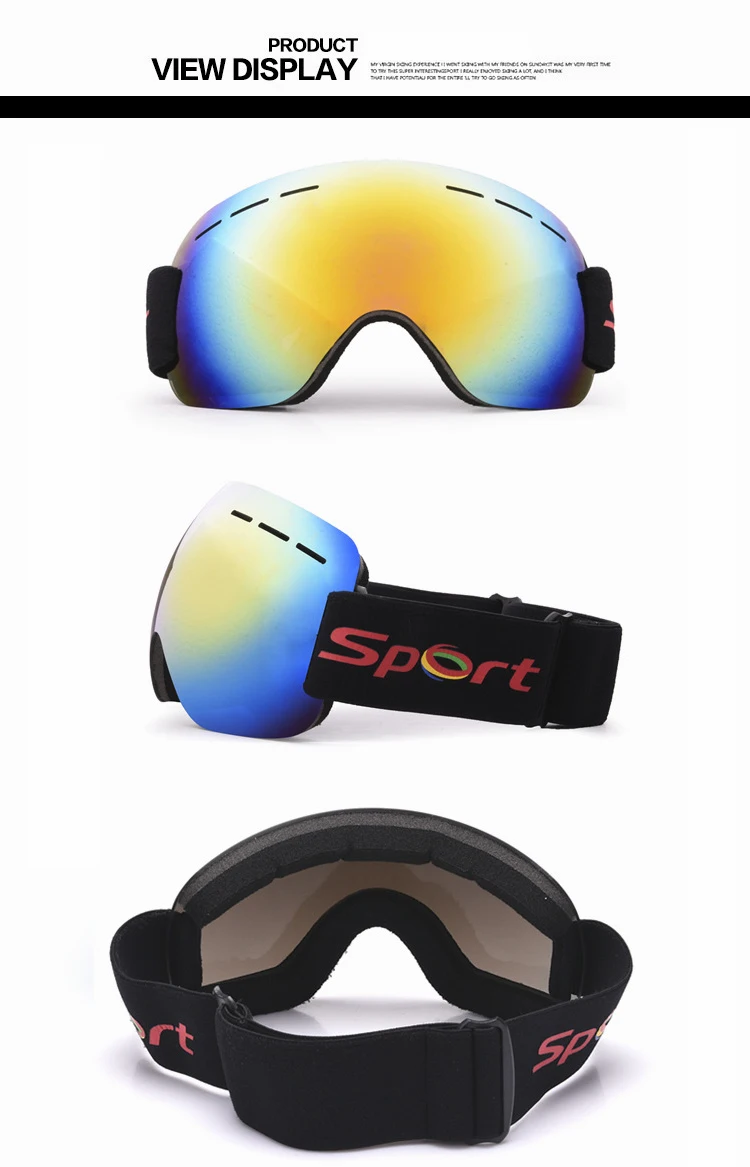 УФ-защита, противотуманные и песочные большие сферические очки для мужчин и женщин, снежные очки, лыжные очки, сноуборд G
