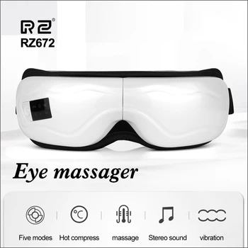 

RZ Wireless Electric Vibration Eye Massager Eye Care Device Wrinkle Fatigue Relieve Rechargeable Hot Compress Therapy Glasses