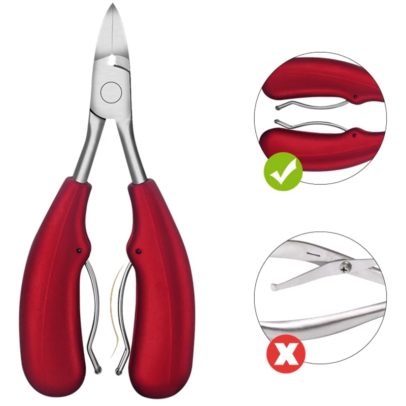 Double Spring Soft Rubber Handle Fingernail&Toenail Cuticle Nipper Trimming Cutter Scissor Plier Nail Clipper Cutter