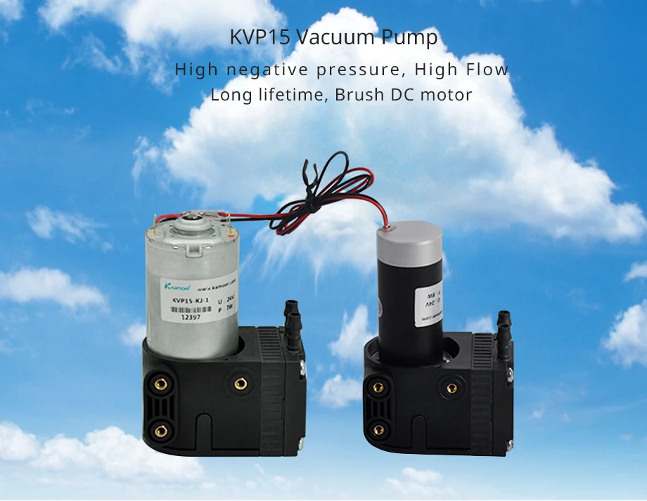 Kamoer 12 V/24 V KVP15 мини мембранный вакуумный насос с щеткой/бесщеточный мотор и одна головка