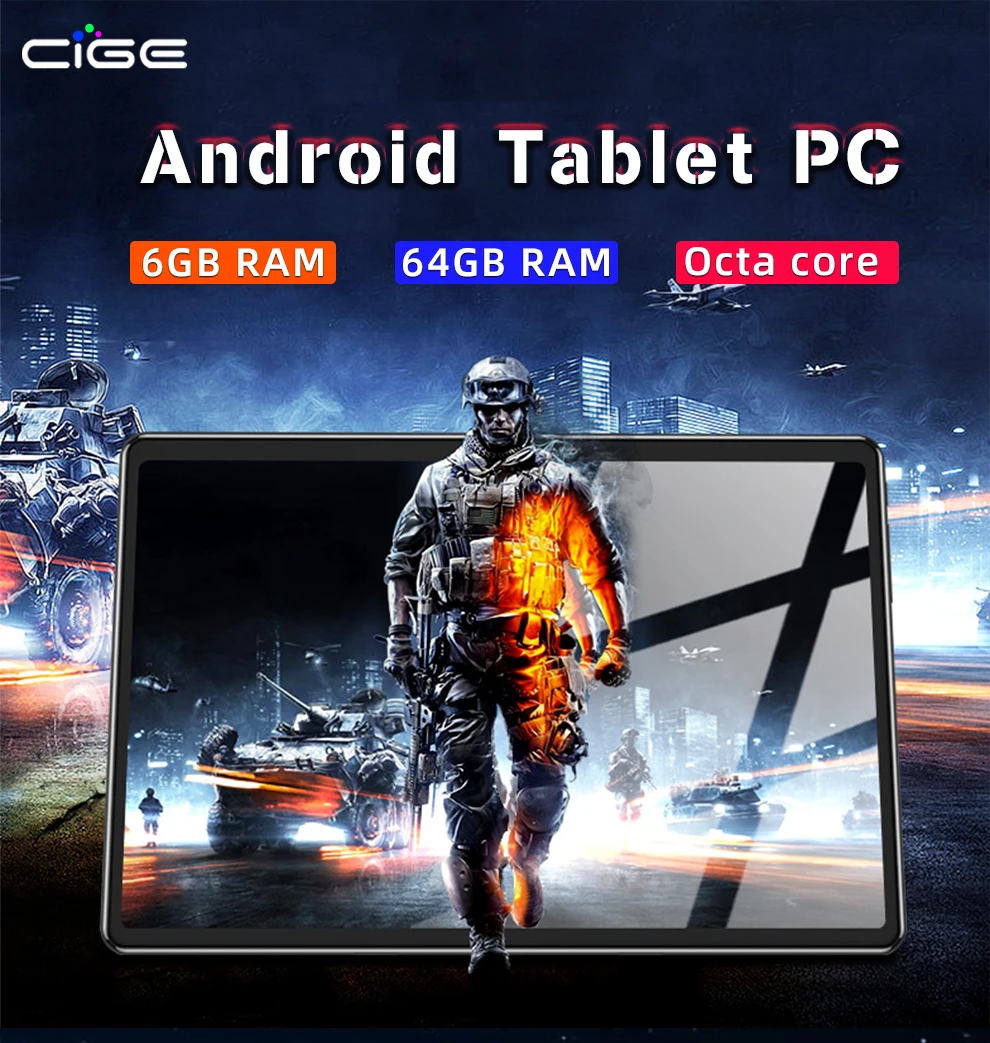 CiGe 10,1 дюймов планшетный ПК Android 8,0 SIM WiFi компьютер tab Pc планшет Восьмиядерный 64 ГБ Мини компьютер ПК 7 8 9 10 планшеты